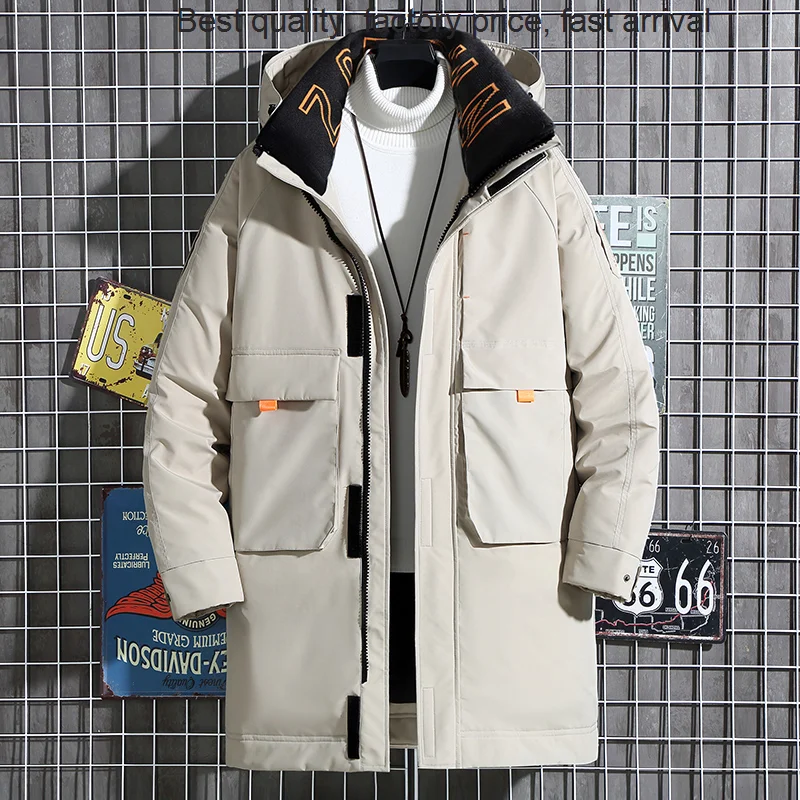 High quality luxury brand Hooded Jacket Winter Thickened Warm Streetwear 2023 Branded Casual Down Coat Men's Windproof Parka 806