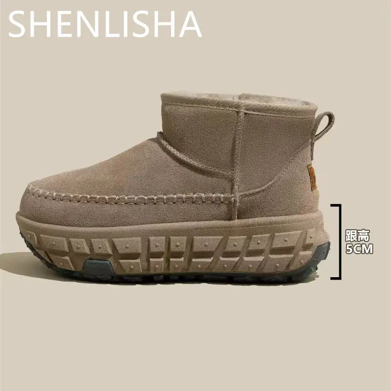 Утепленные хлопковые туфли на толстой подошве женские зимние ботинки 2024 новые