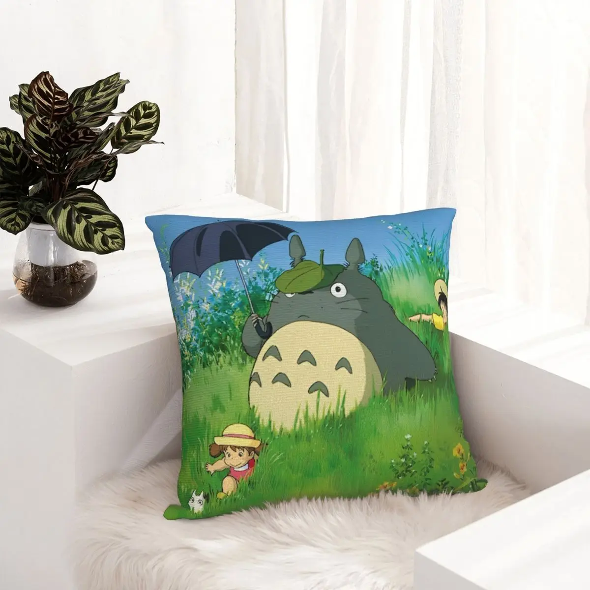 Забавная милая наволочка с рисунком T-Totoros полиэстеровая декор чехол для дома