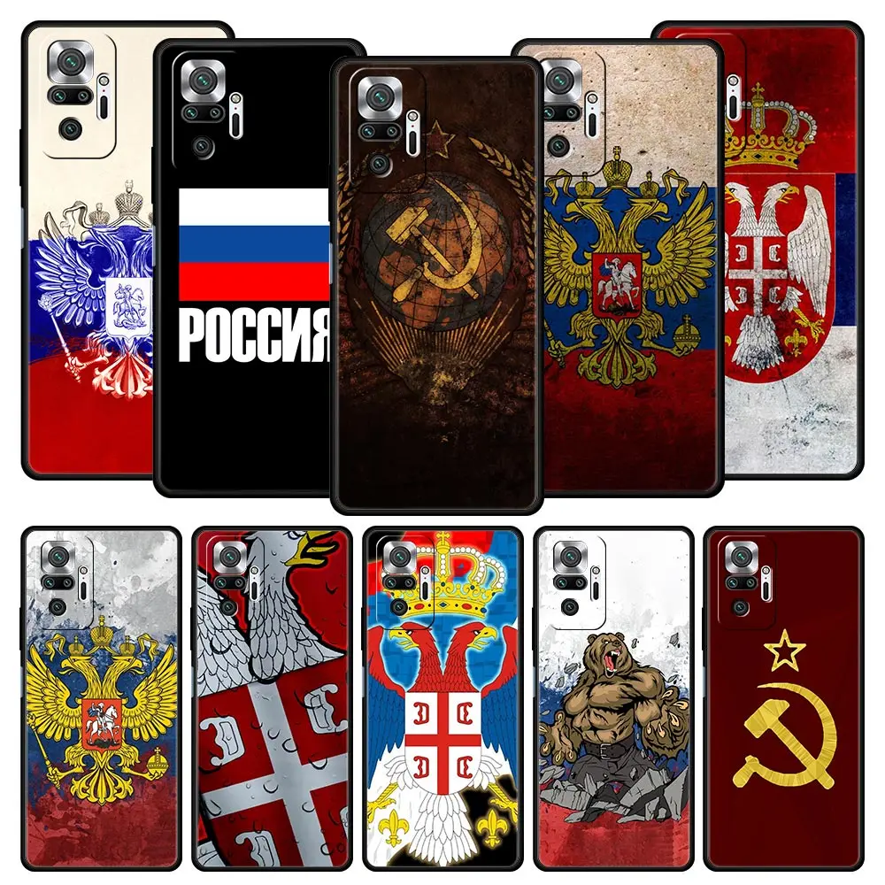 

Russia Flag Emblem USSR Phone Case For Xiaomi Redmi Note 10 11 9 8 Pro 10S 9S 7 8T 9T 9A 8A 9C K40 Gaming 11T 5G Soft Back Cover