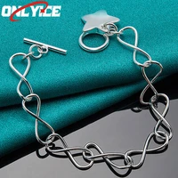 925 sterling silver figure 8 chain smooth star star bracelet ladies fashion glamour party wedding engagement jewelry