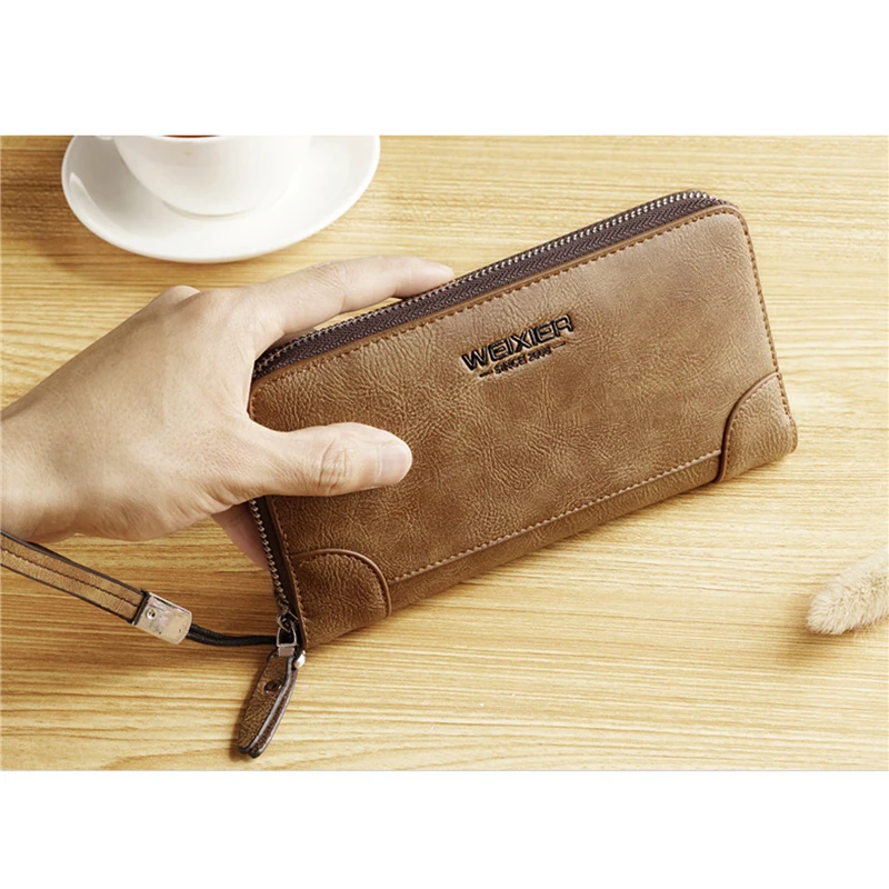 

2021 Luxury Male Leather Purse Men's Clutch Wallets Handy Bags Business Carteras Mujer Wallets Men Black Brown Coin Purse