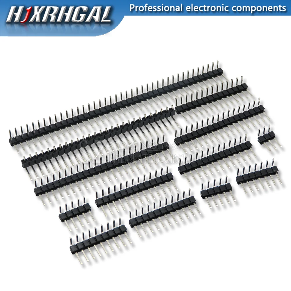 

10PCS 1X/2/3/4/5/6/8/10/40 PIN Single Row Right Angle MALE PIN HEADER 2.54MM PITCH Strip Connector Socket 3p/4p/6p/8p/20p/40p