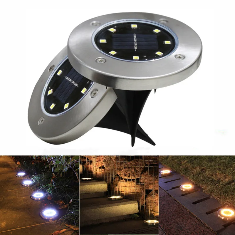 

8/16LED Solar Power Disk Light Outdoor Garden Solar Underground Light Deck Light Spotlight Buried Solar Led Lamp Garden Decor