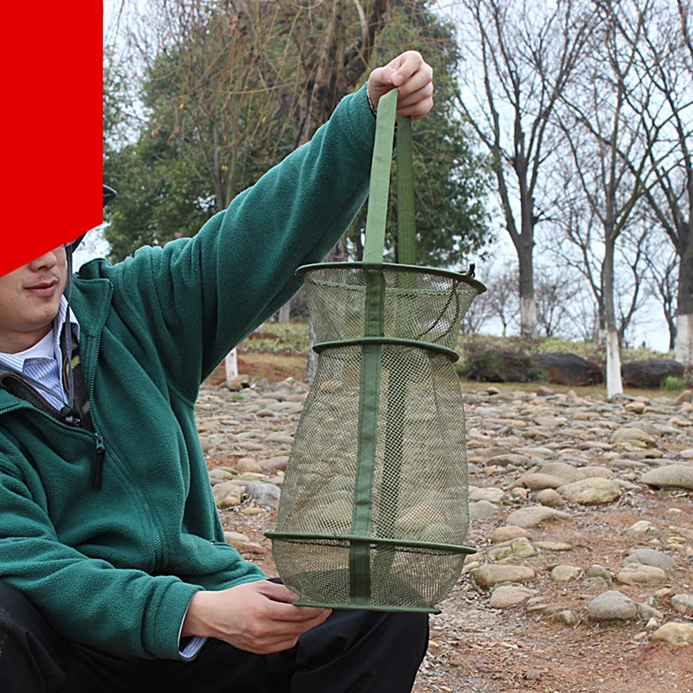 

Net Cast Foldable Lobster Bait Folding Collapsible Crabbing Equipment Basket Wire Cage Portable Crawfish Shrimp Accessories Mesh