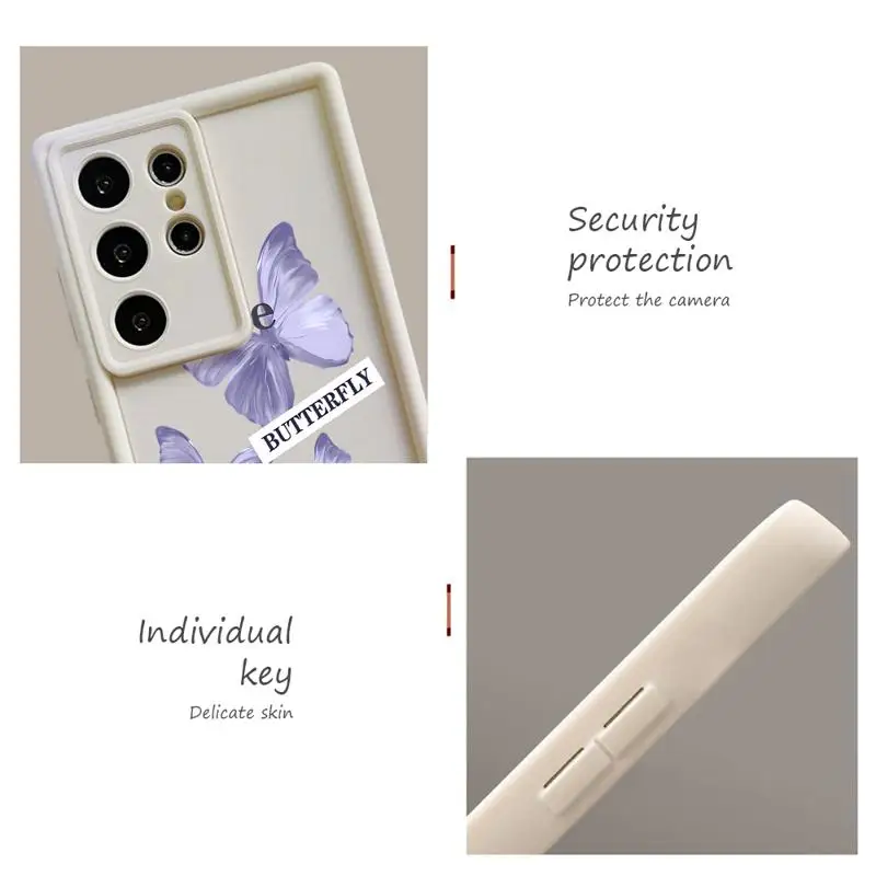 Красный синий чехол с бабочкой для Samsung Galaxy S22 S23 S20 S21 FE S24 Plus Capa Note 20 ультра Phone Fundas