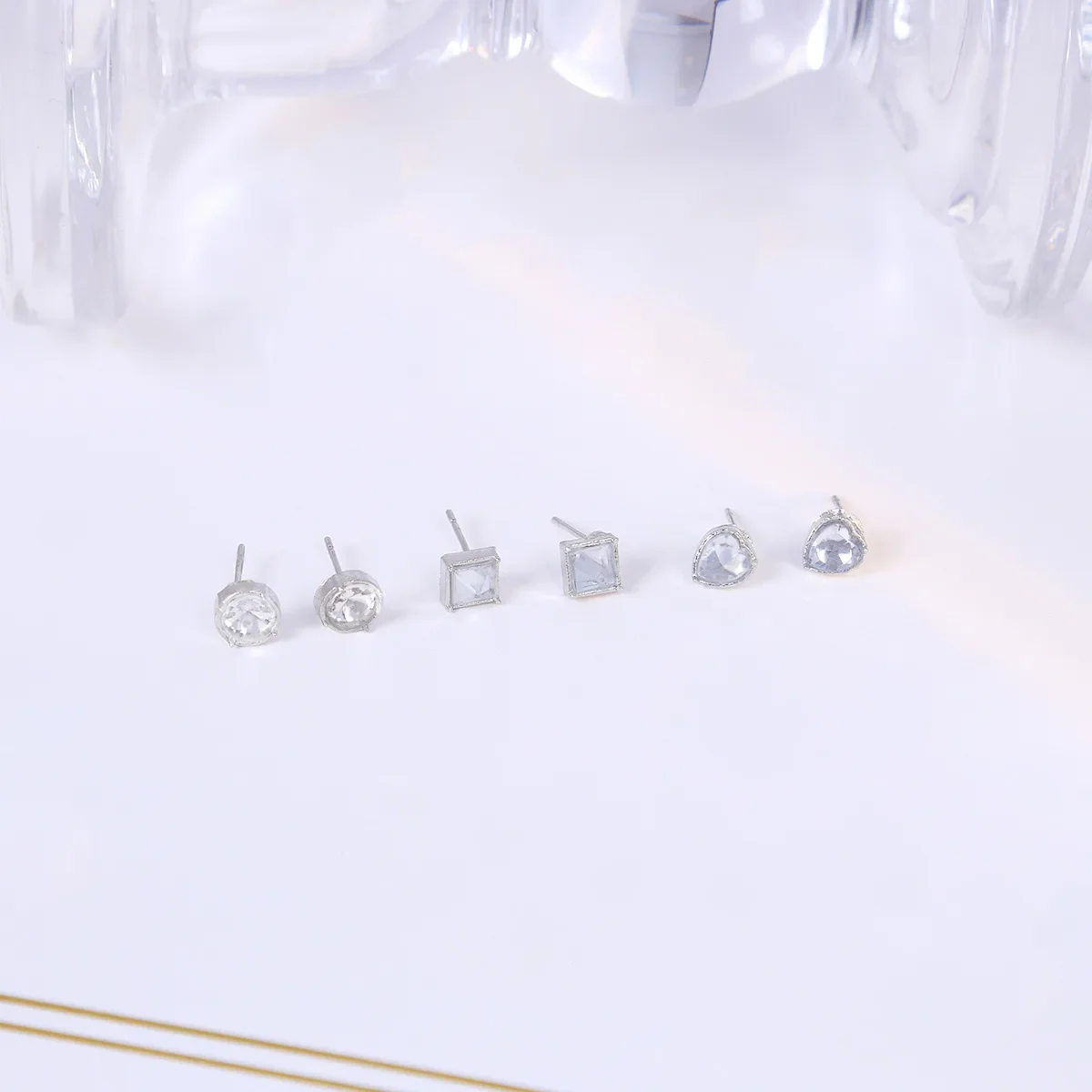 Нежные серебряные иглы элегантные серьги-кольца с бриллиантами для женщин