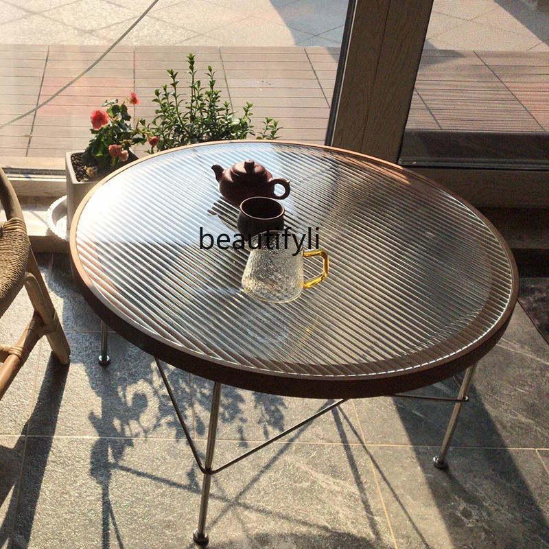 

zqNordic Light Luxury and Simplicity Tempered Glass Coffee Table Modern Creative Tea Table Home Balcony Coffee Table