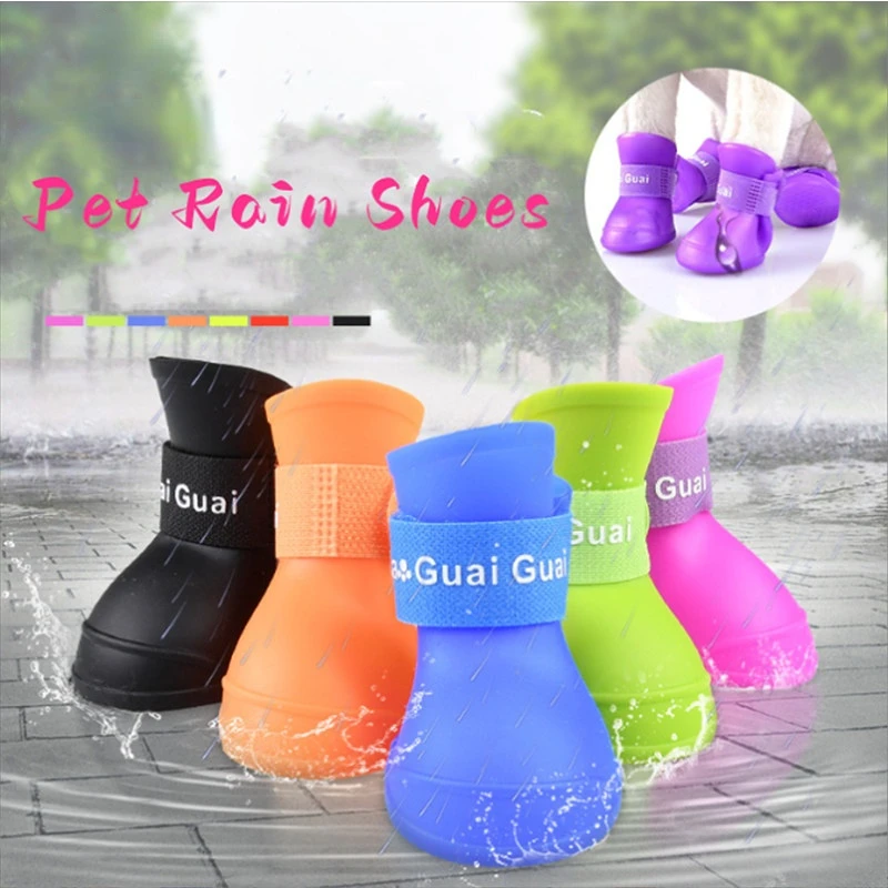 

Dog Rain Shoes Pet WaterProof Anti-slip Rubber Boot For Cat Puppy Small Medium Large Dogs Rainhoes Chaussure Pour Chien