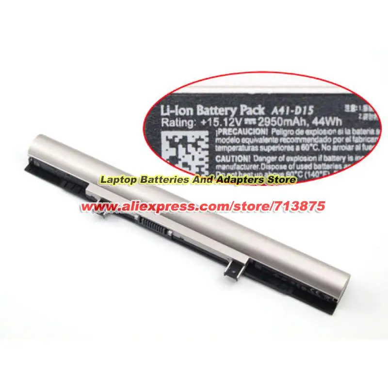 Фото Аккумулятор A41-D15 A31-D15 A32-D15 A42-D15 15.12В 2950мАч 44Втч для AKOYA 6424 E4616 E5312T E6224 E6411 E6412T E6415 E6417 MD99620 №3