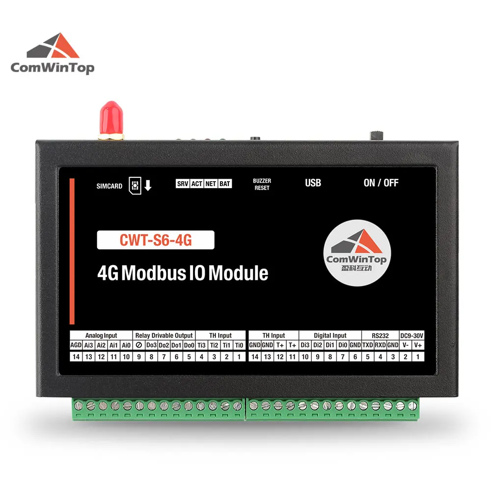 CWT-S6-4G 4Di+4Do+4Ai+4Ti 4g Температурный модуль Modbus Tcp IO удаленное сбора данных Rtu