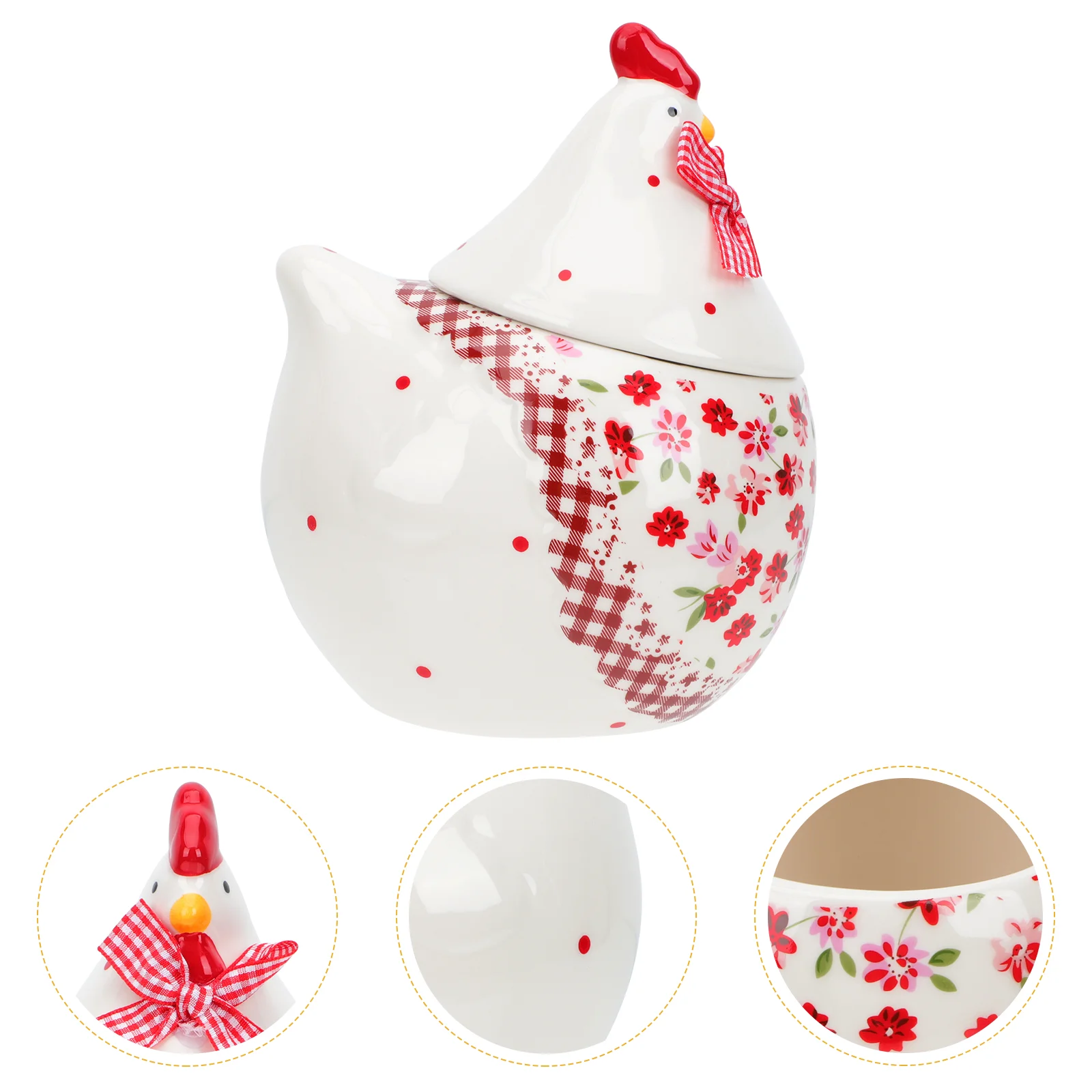 

Jar Easter Cookie Ceramic Canister Storage Tea Candy Chicken Food Container Containers Kitchen Hen Rooster Porcelain Egg Shaped