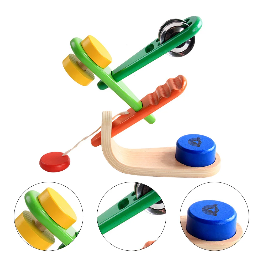 

4pcs Wooden Bed Bell Baby's Musical Instrument Plaything Hand Bell Toys
