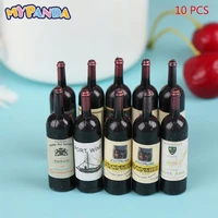 10pcs 112 dollhouse miniature accessories mini wine bottle set with box simulation drinks model toys for doll house decoration