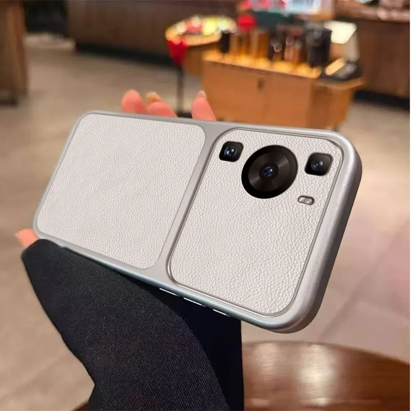 Фото Высококачественный чехол из искусственной овчины для Huawei P60 Pro P60Pro, роскошный силиконовый противоударный чехол с текстурой личи №5