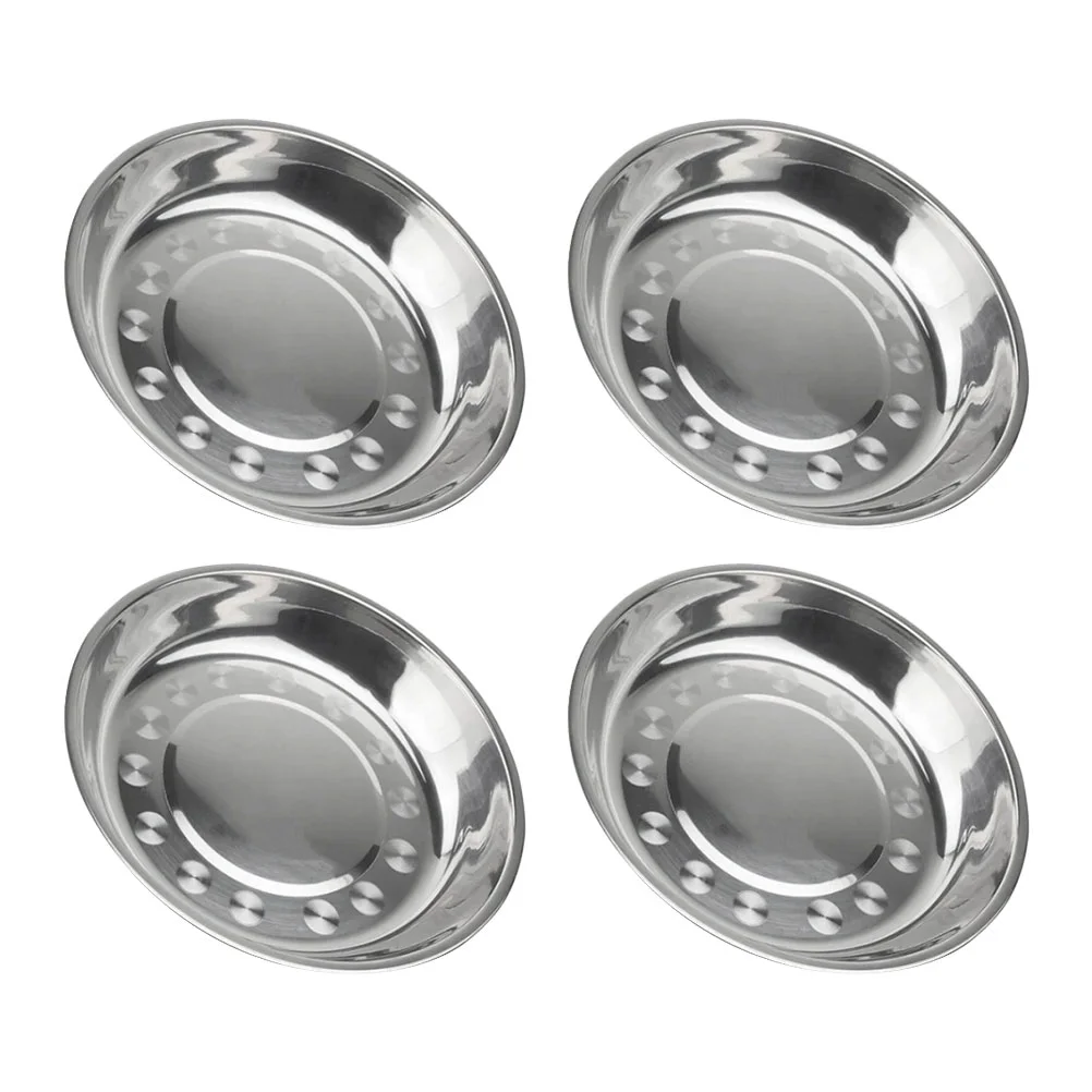 

7pcs Picnic Dinner Plate Barbecue Plate Stainless Steel Multi-purpose Plate
