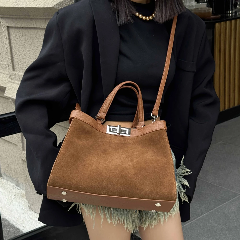 Роскошные замшевые кожаные сумки Motingsome модные женские через плечо настоящие