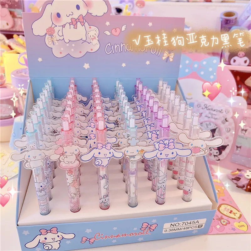 

Sanrio Cinnamoroll Licensing Doll Kawaii Acrylic 0.5mm Black Push Neutral Pen Student Writing Stationery Sanrio Anime