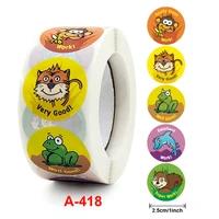 500pcs 2 5cm1inch cartoon animal children cute tiger bee monkey toy game sticker diy gift sealing label decoration supply