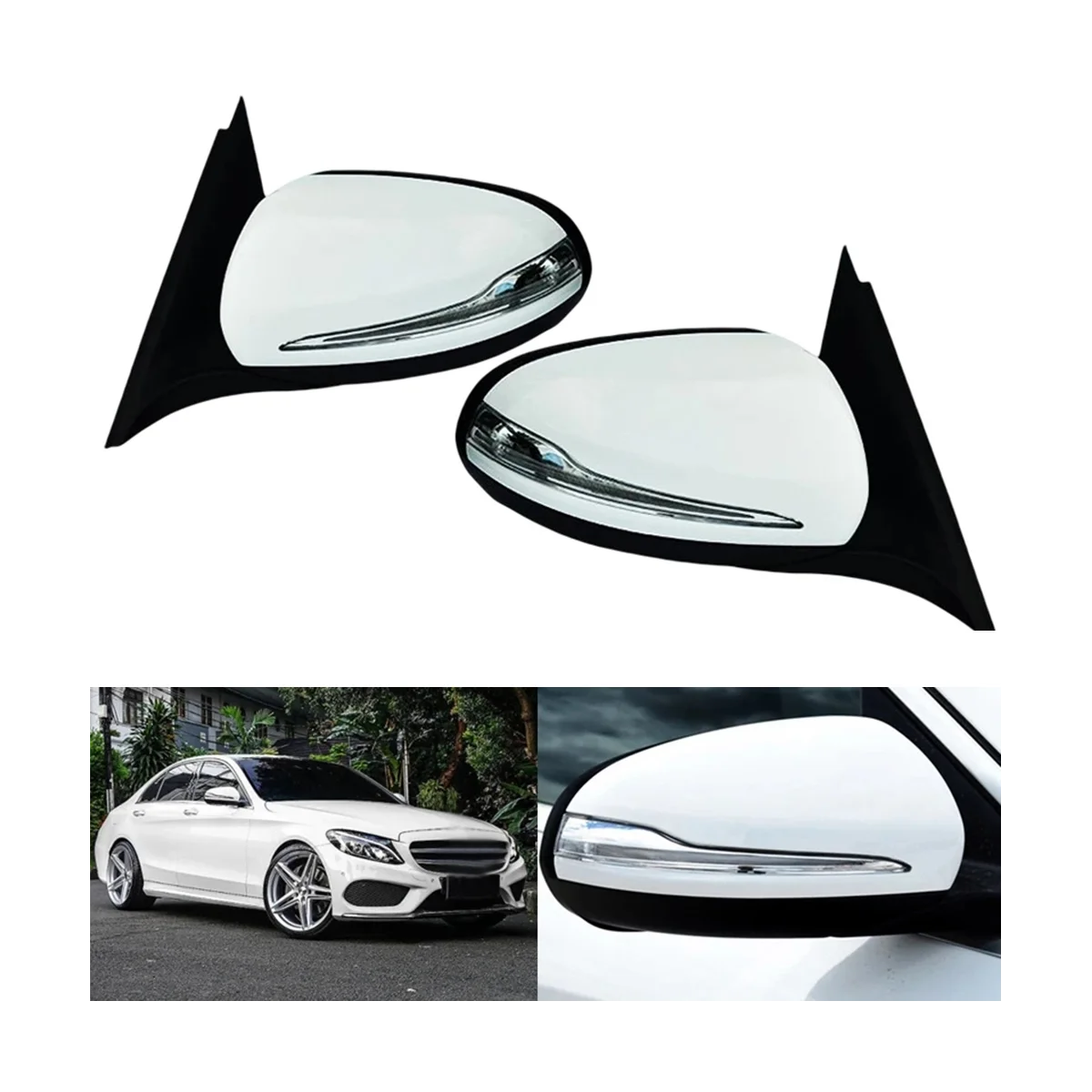 Складное зеркало заднего вида с левой стороной подогревом для Мерседес-Benz W205 C180