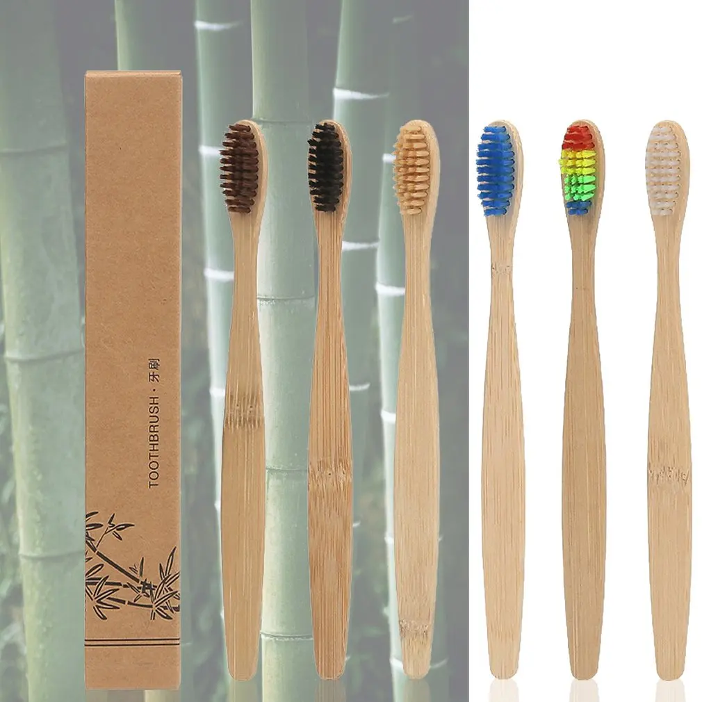 

Toothbrush Bamboo Natural Handle Wood Healthy Environmental Friendly Soft Brush Hair Sensitive Teeth Tooth Brushes