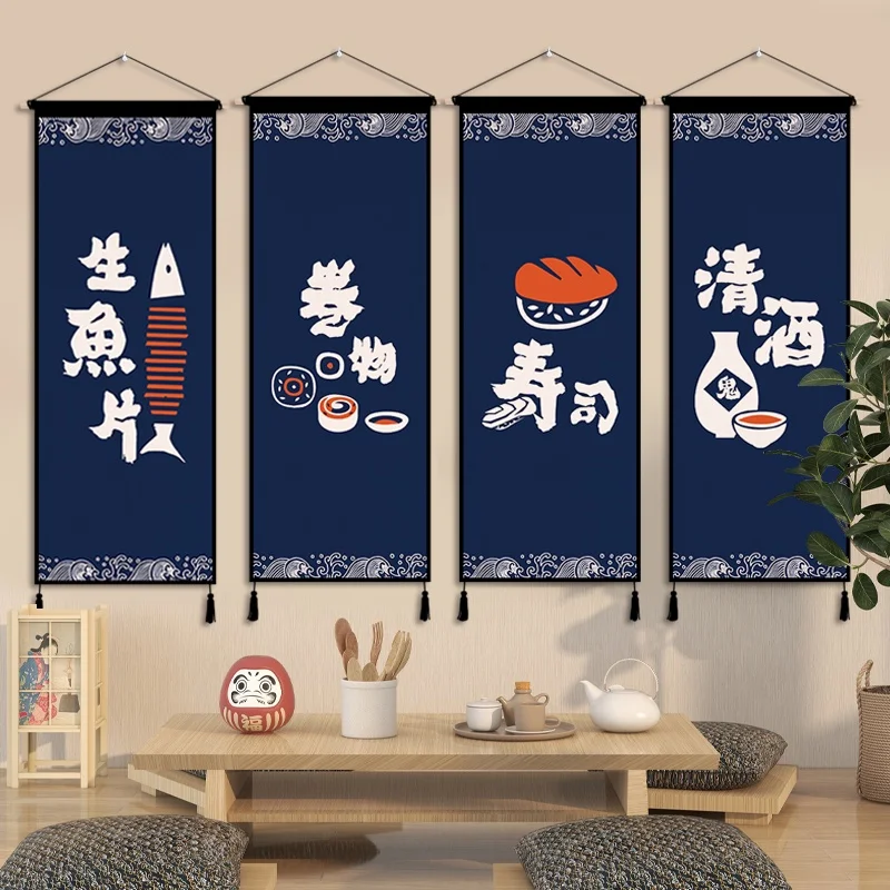 

Japanese Hanging Scrolls Cuisine Izakaya Bedroom Scroll Poster Art Painting Living Room Home Decoration Painting
