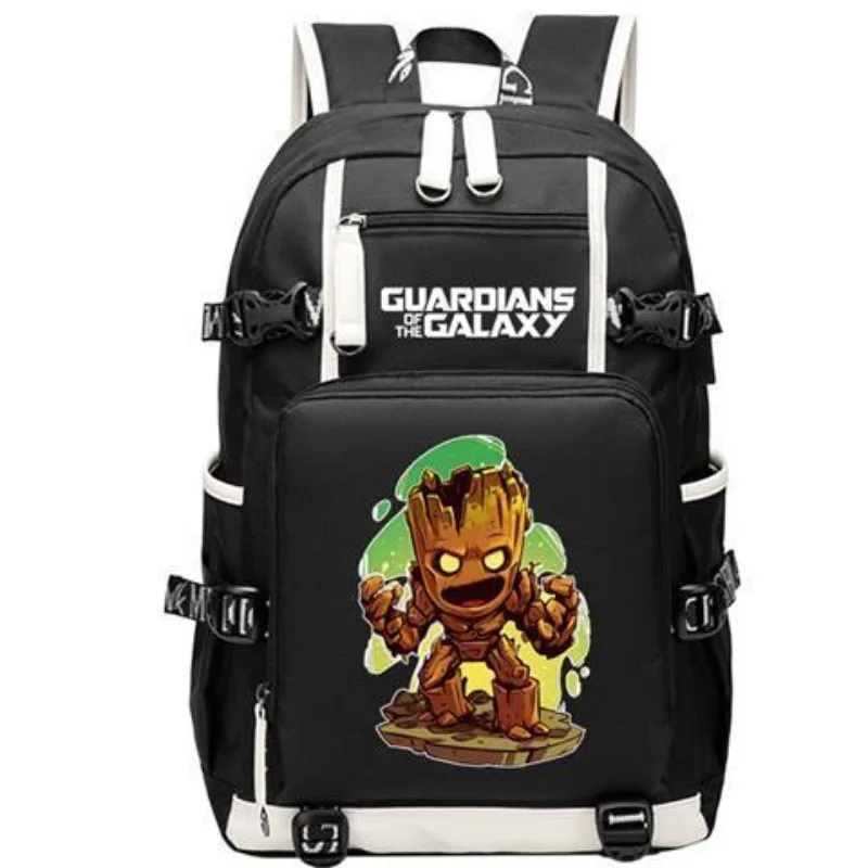 Marvel Guardians of the Galaxy Creative Schoolbag Rocket Raccoon Groot Tree Man Cartoon Anime Male and Female Student Backpack