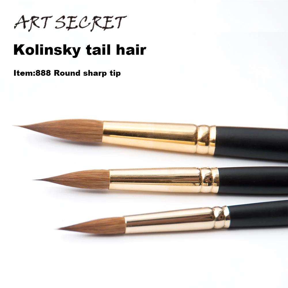 

888R Kolinsky Tail Hair Watercolor Paint Art Supplies Artistic Brushes Pen For Artists Drawing