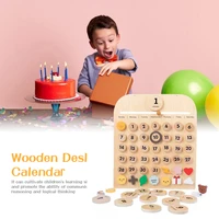wooden desk calendar wooden perpetual calendar baby cognitive early learning toys wall art ornament for home office school