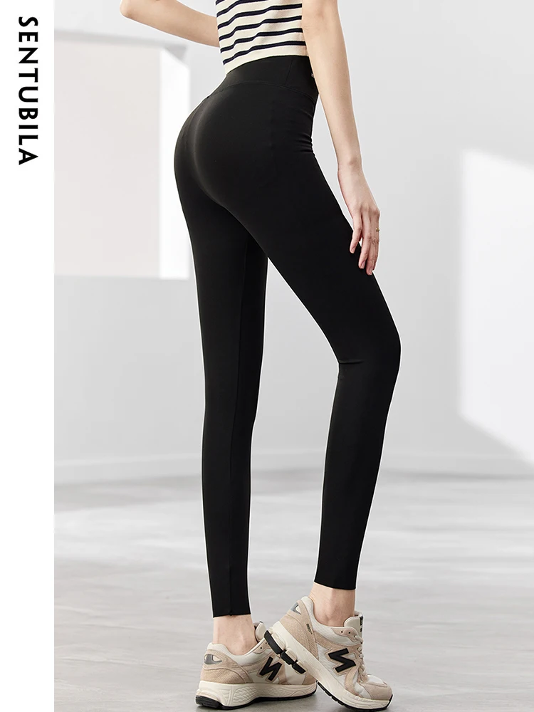 Sentubila Empire Yoga's Pants Women 2023 Spring Summer Simple Skinny Sporty Fitness Outside Wear Basic Fashion Shark Pants