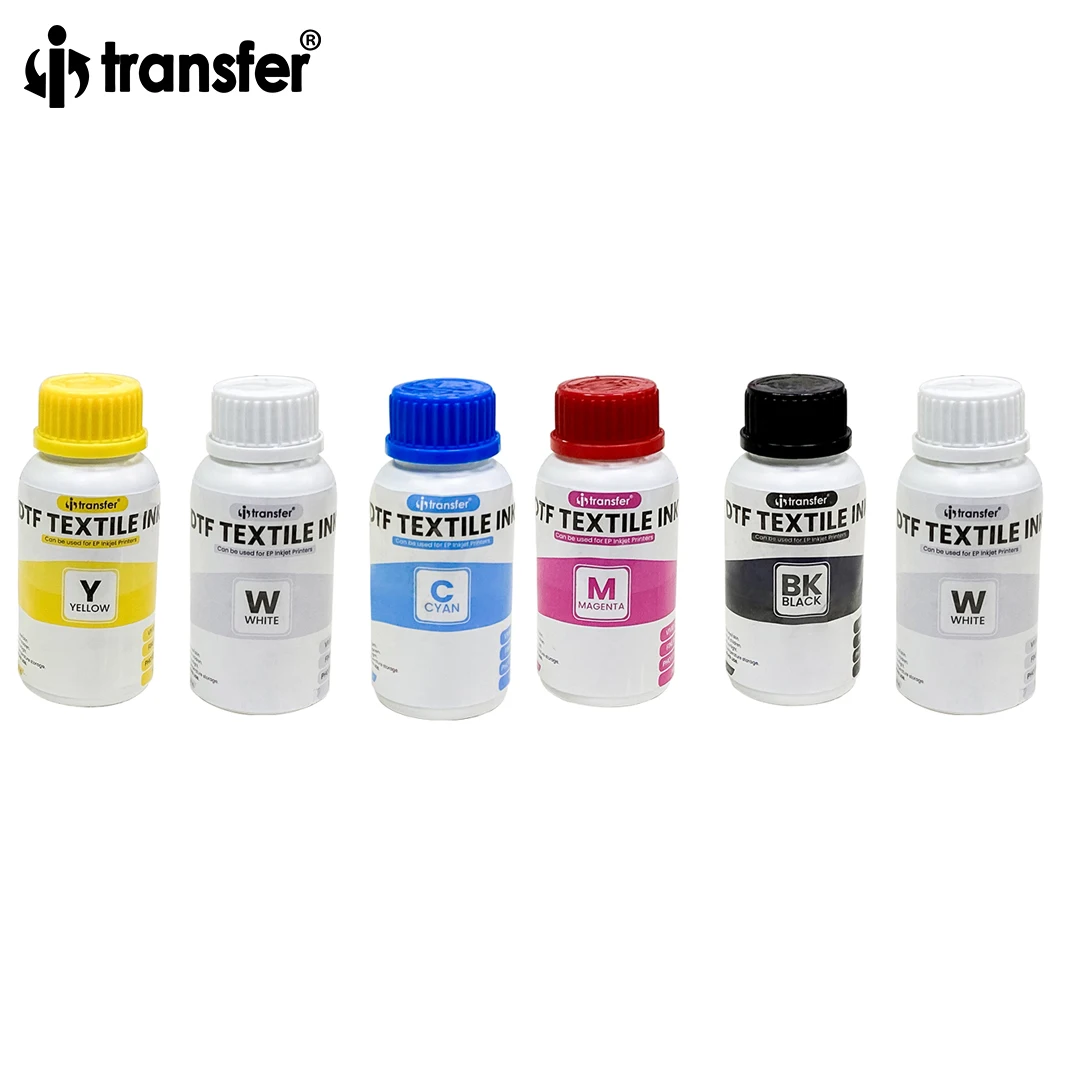 DTF Transfer Ink Premium DTF Ink Refill Kit for DTF Inkjet Printers Direct to Film Heat Transfer, 100ml x 6PCS Sets CMYK+2 White