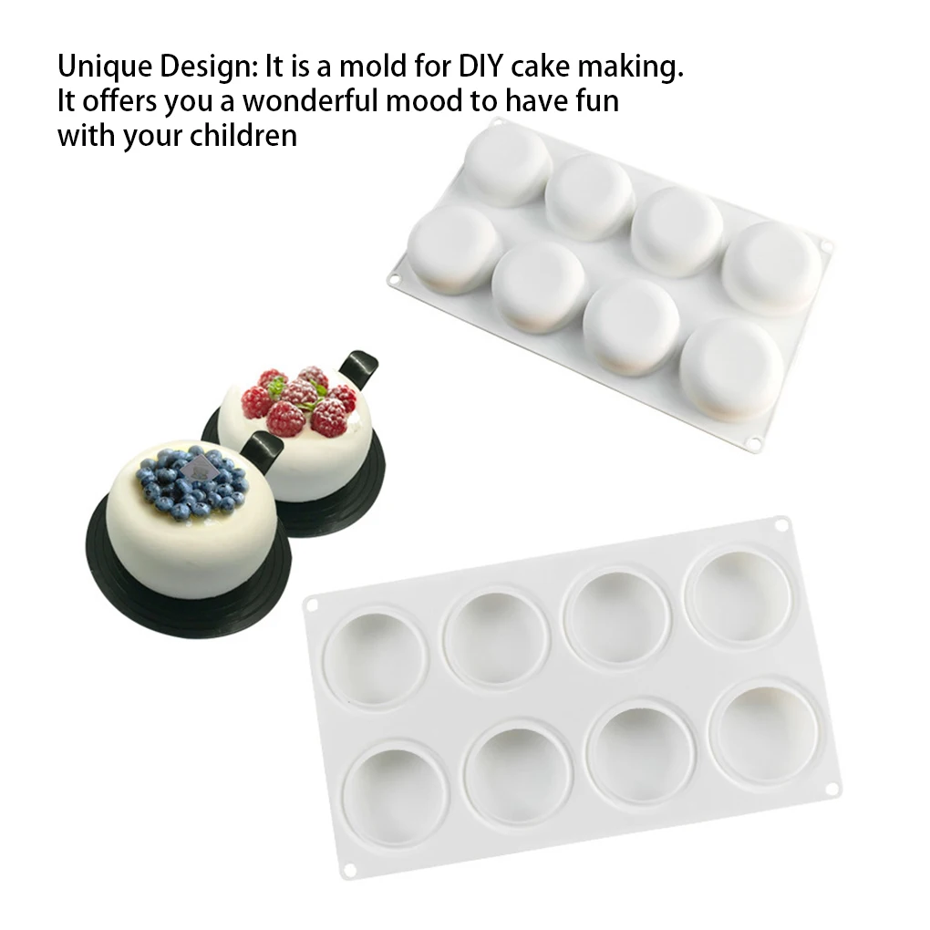 

8 Holes Silicone Mold Cake Chocolate Handmade Baking Tools Cupcakes Mould for Pastry Desserts Muffins Kitchen