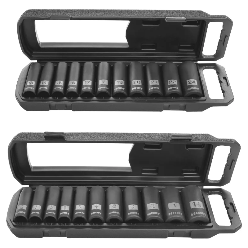 

1/2-inch Drive SAE and MM Impact Socket Set, Chrome Vanadium