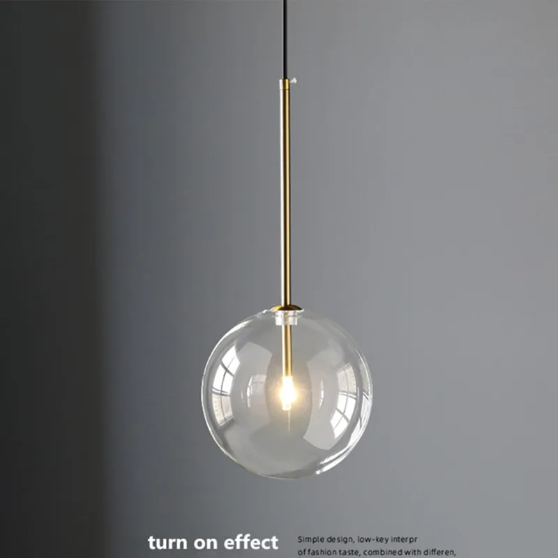 

Прозрачный стеклянный шар G4, светодиодные подвесные светильники для столовой, светодиодная Подвесная лампа, металлическая светодиодная подвесная люстра, светодиодная Подвесная лампа, светодиодный потолочный светильник