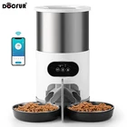 Автоматическая кормушка для кошки дозатор сухой еды для домашних животных, двойные чаши для двух кошек, щенков, собак с WiFi, Таймер подачи, диктофон WSQ01