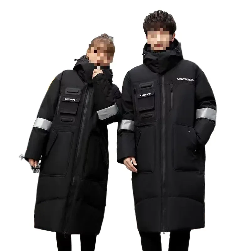 Утепленный джинсовый мужской пуховик зимняя теплая укороченная куртка для