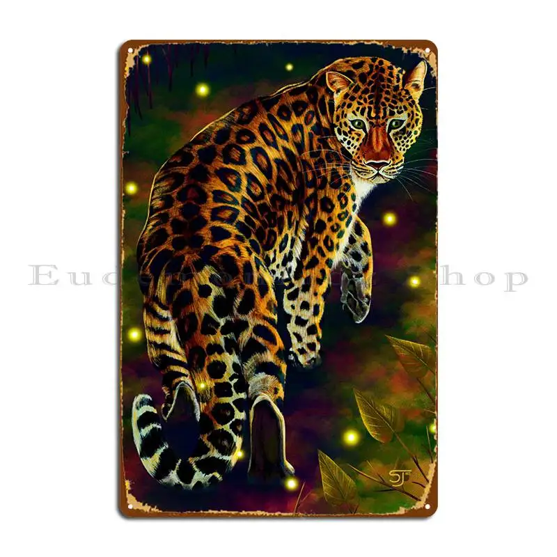 

A Curious Amur Leopard Metal Plaque Printed Party Wall Decor Party Cinema Tin Sign Poster