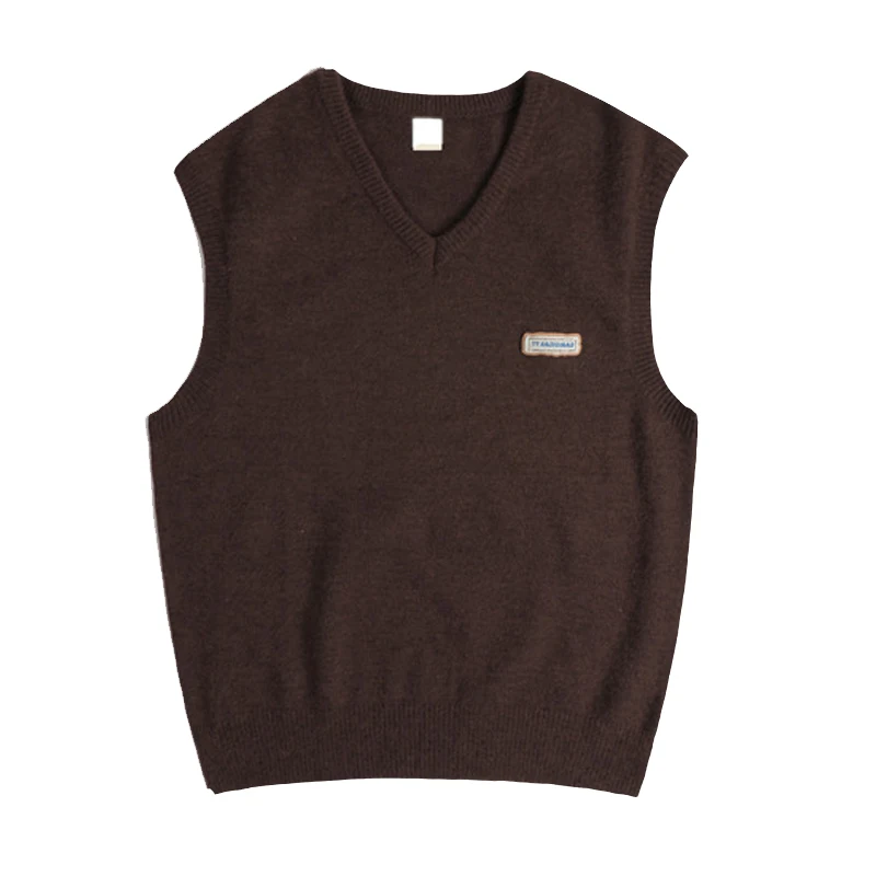 

Мужской свободный трикотажный пуловер с V-образным вырезом