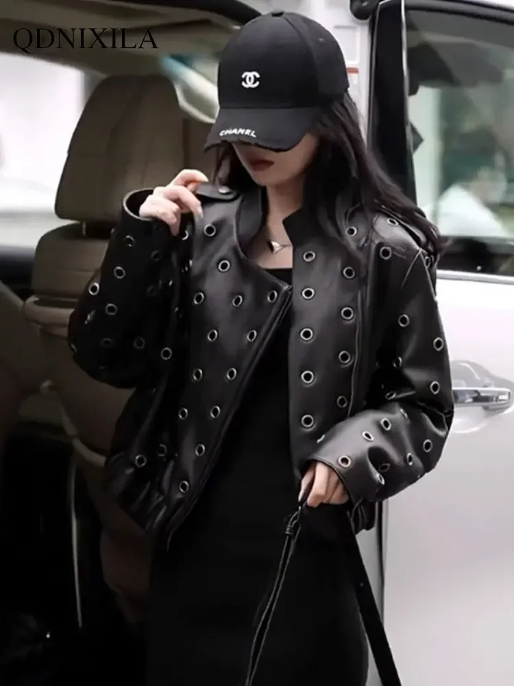 Женская мотоциклетная байкерская куртка на молнии весенняя для женщин новая