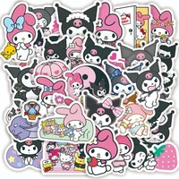 50 cartoon cute kuromi non repeating graffiti decoration luggage mobile phone computer water cup waterproof removable stickers
