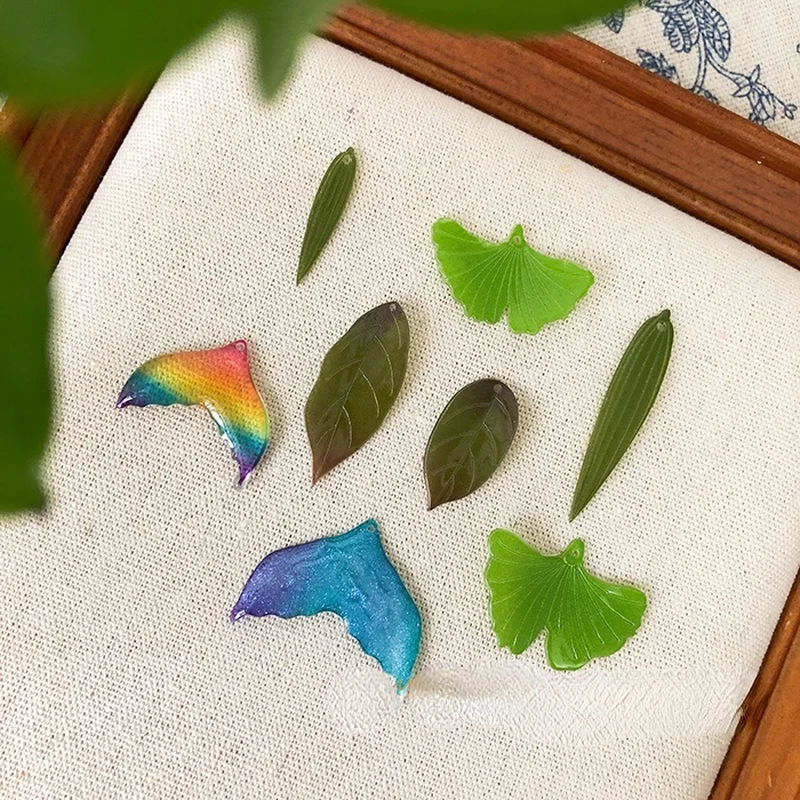 

DIY Ювелирный материал ginkgo лист рыбий хвост термоусадочная деталь самодельные серьги ручной работы шпилька для волос аксессуары для головны...