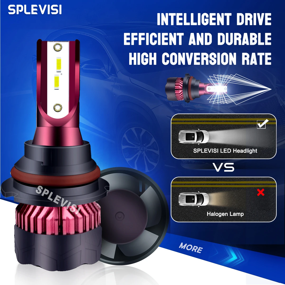 SPLEVISI 9007/HB5 светодиодный фары лампы дальнего и ближнего света чистый белый 12-24 В