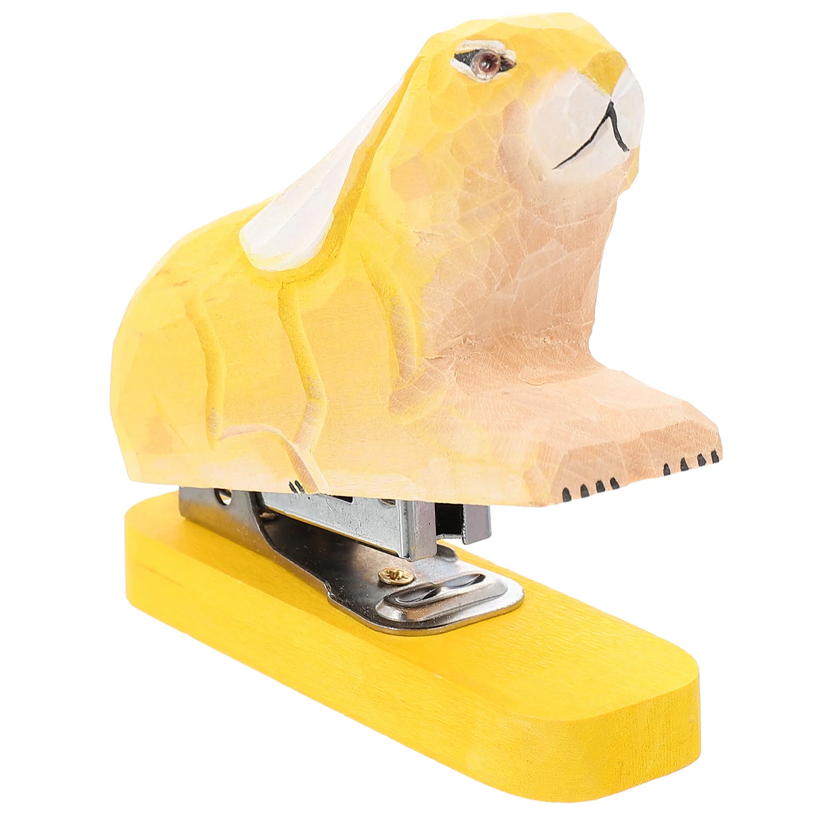 

Kids Novelty Stapler Bunny Figurine Desktop Wooden Stapler Hand Decor Mini Stapler Office Supplies Office Space Stapler