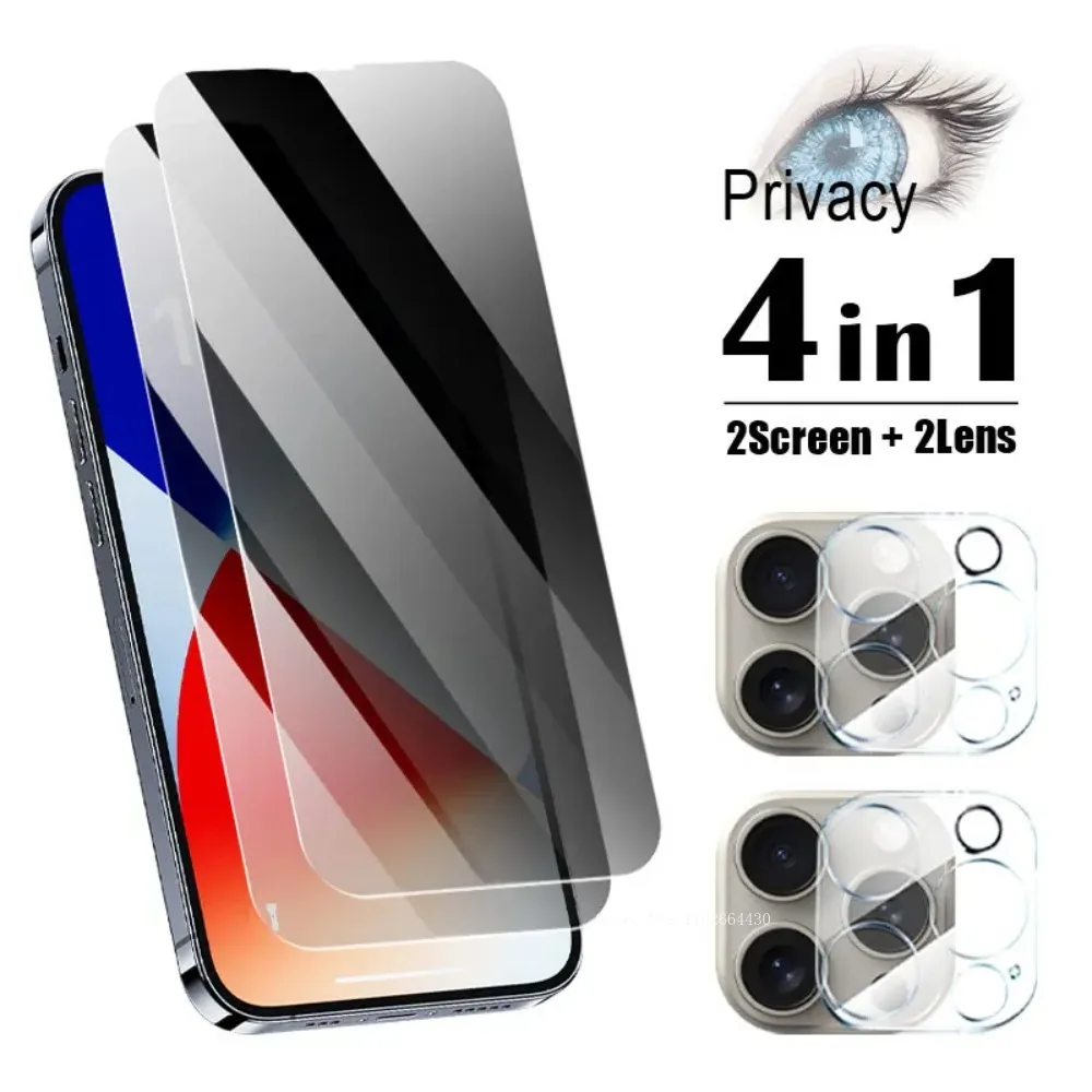 Защитная пленка для объектива камеры 4 в 1 iPhone 15 14 Plus 13 12 11 Pro Max Privacy Glass Mini из