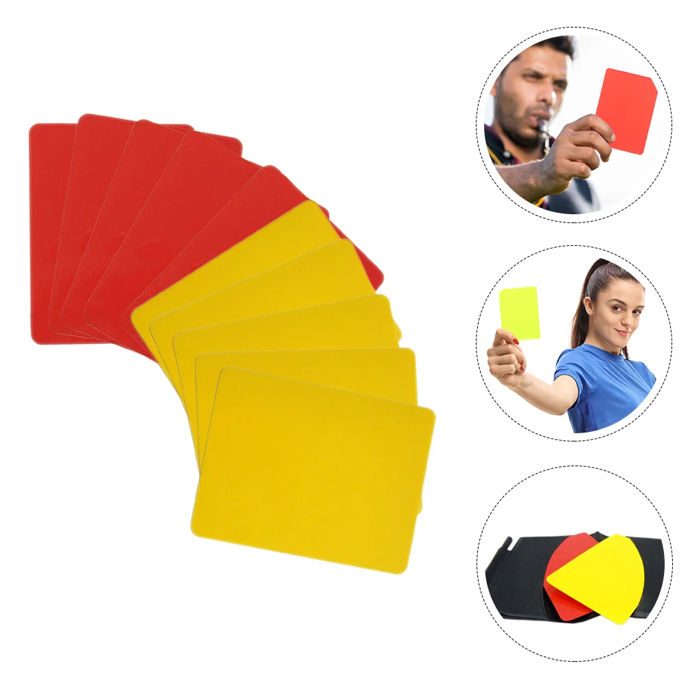 

10 шт. красный костюм стандартные карты рефери Многофункциональный футбол практичный набор желтый ПВХ футбольный матч портативный