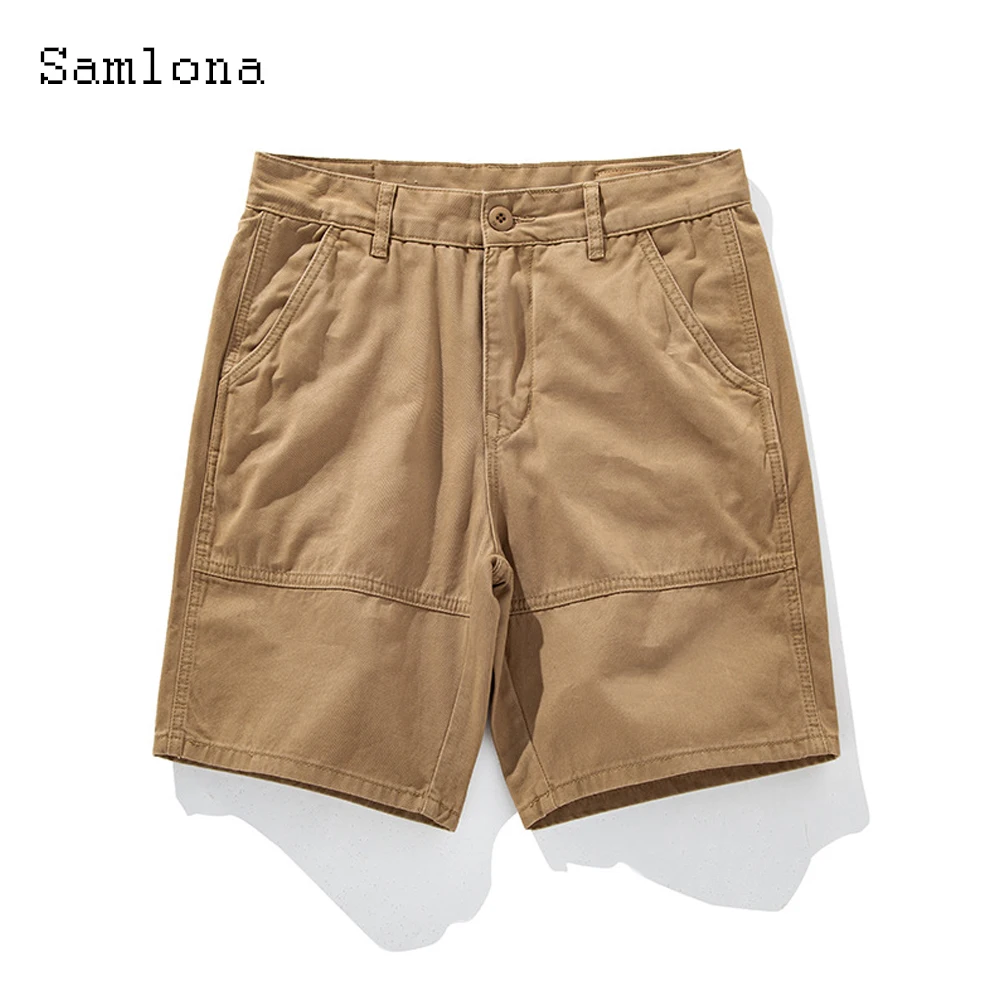 Plus Size 38 Men's Latest Casual Shorts 2022 Mid Waist Mens Short Bottom Vintage Pocket Design Shorts Khaki Grey Summer Hotpants