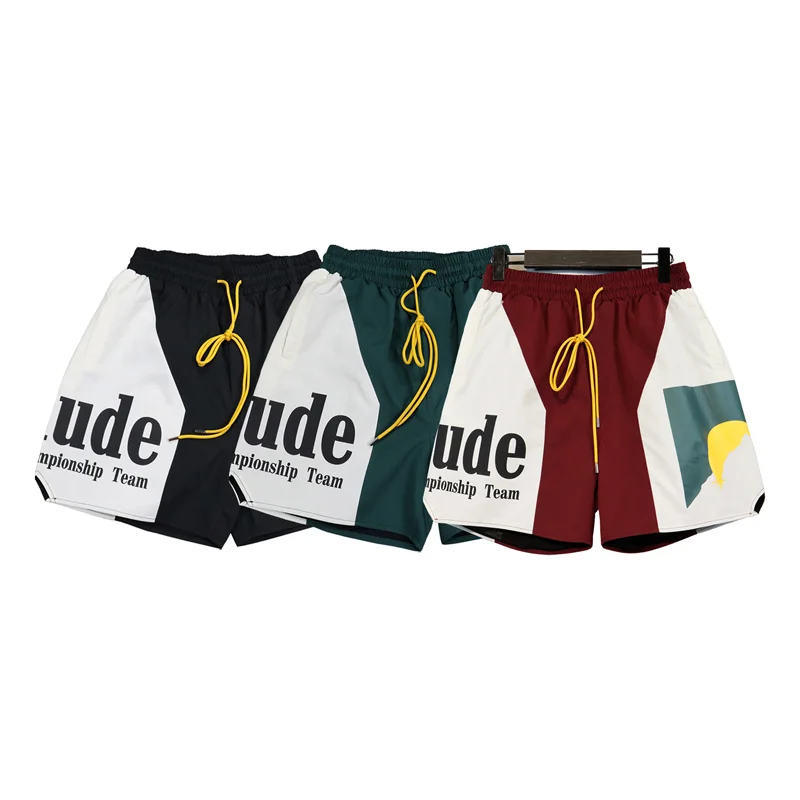 

Rhude Panel Logo Short Sunset Alphabet Print Color Contrast Shorts