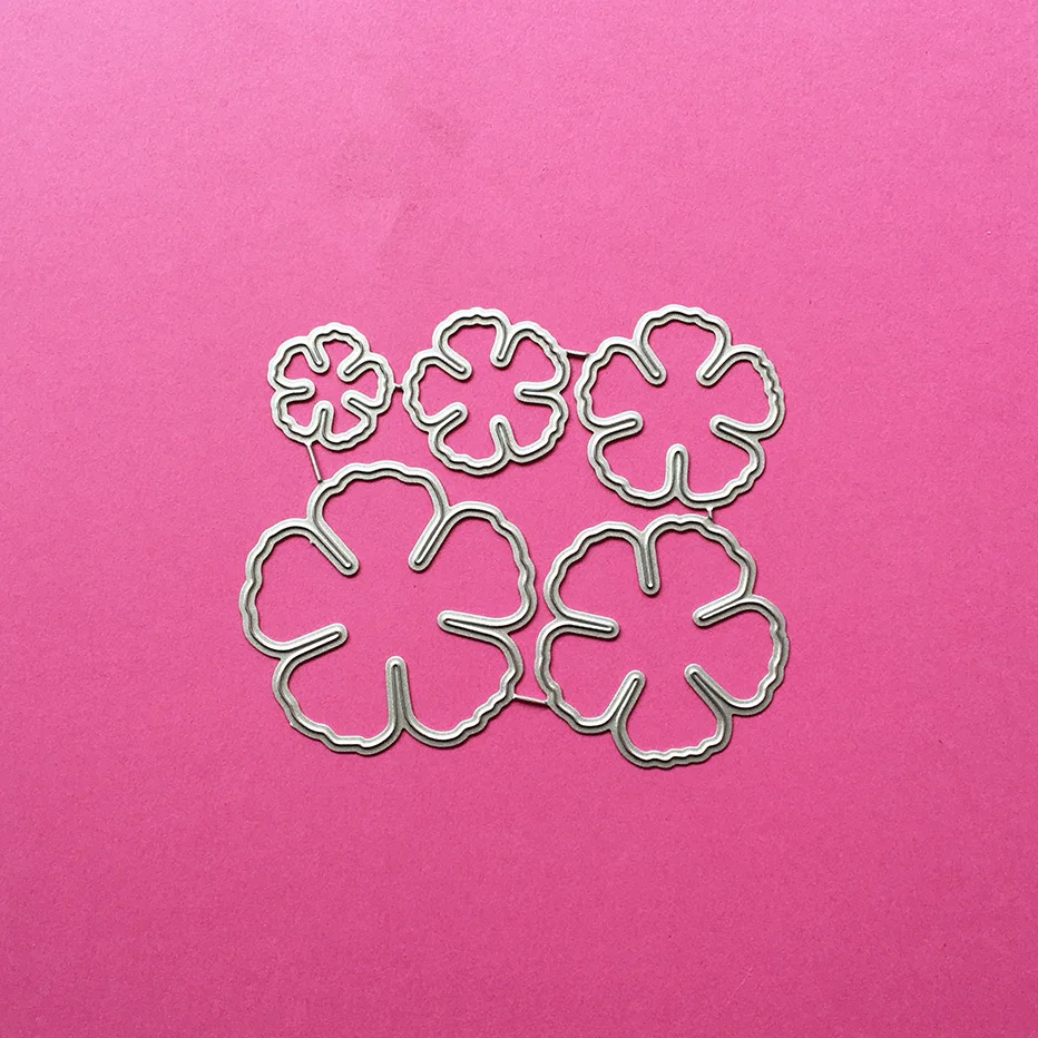 Вырезанные штампы с пятью лепестками для скрапбукинга оформление сделай сам