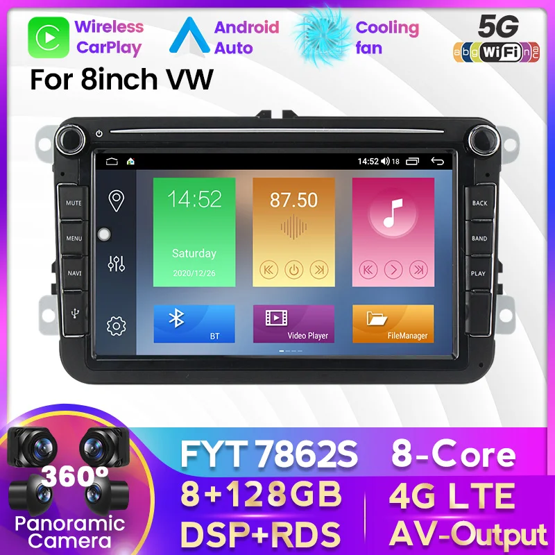 Автомагнитола 4G LTE 8 дюймов мультимедийная стерео-система на Android с Wi-Fi для