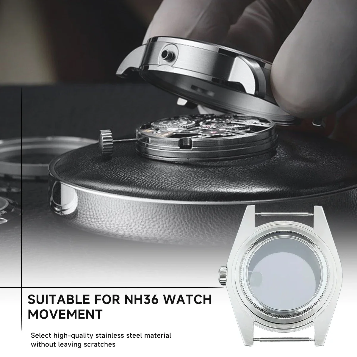 Часы из нержавеющей стали с сапфировым стеклом 36 мм